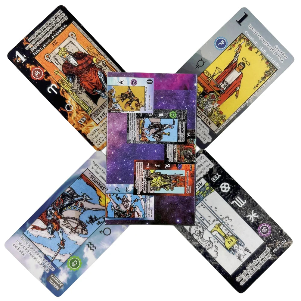 Tarot Deck in English with Meanings on Cards