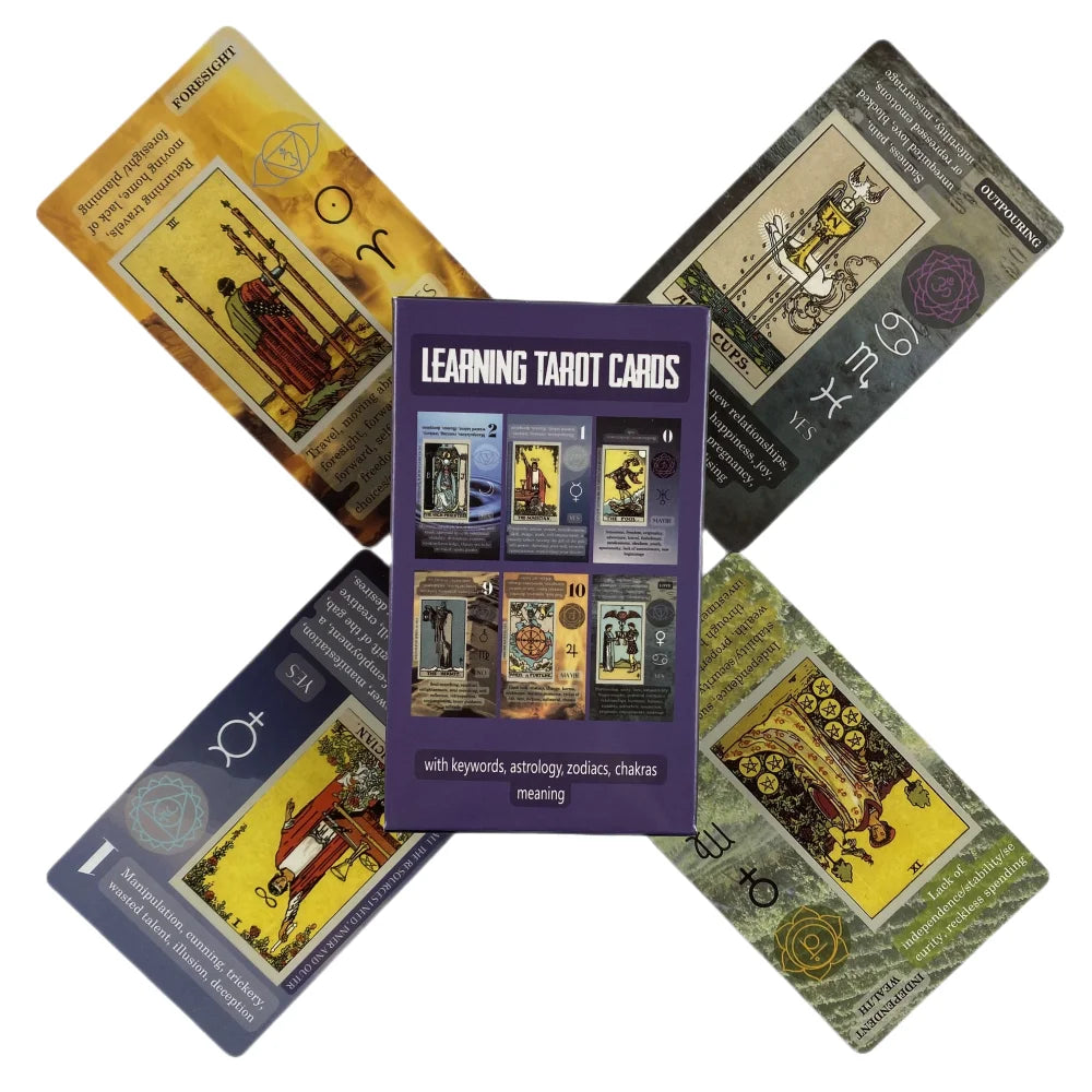 Tarot Deck in English with Meanings on Cards