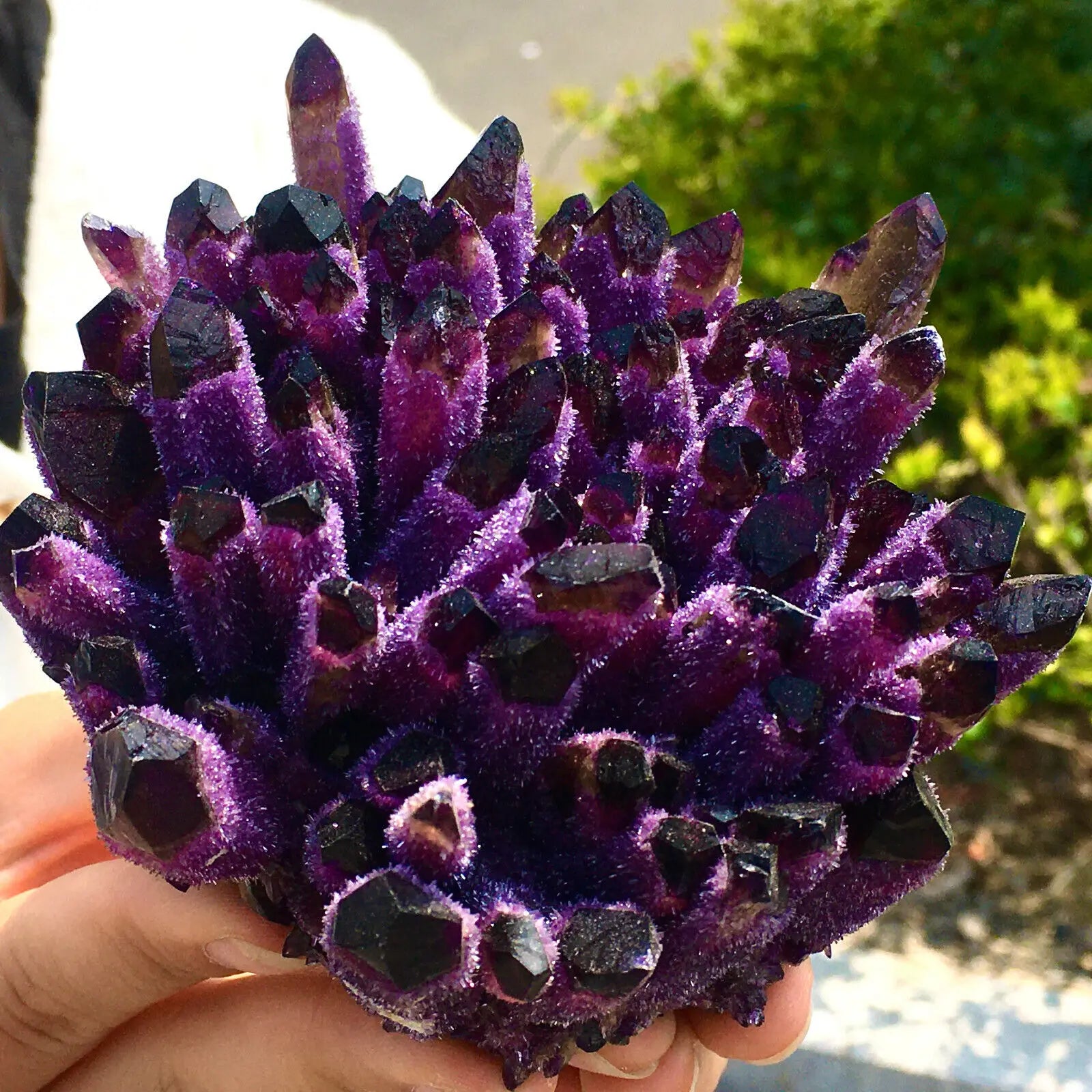Violet Phantom Quartz Crystal Cluster