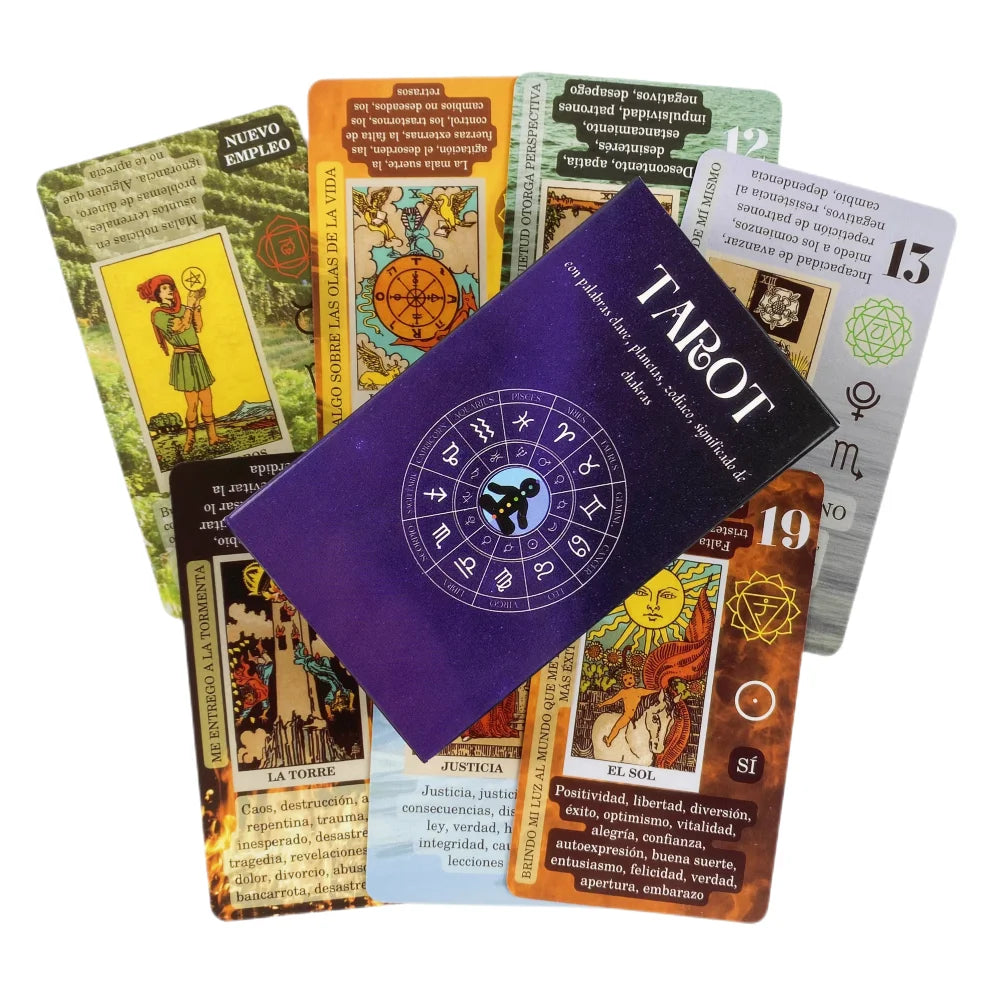 Tarot Deck in English with Meanings on Cards