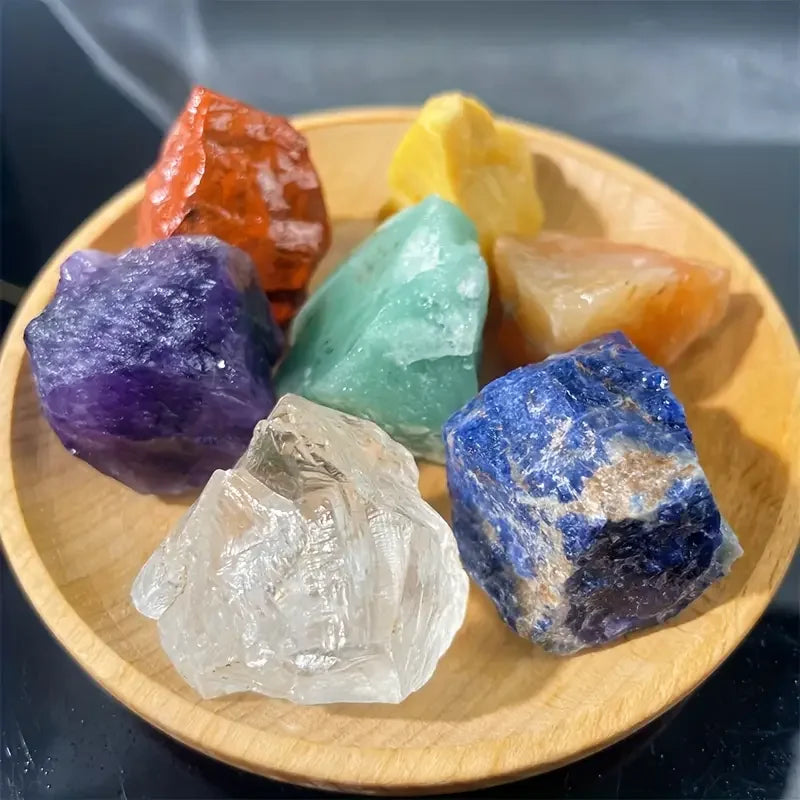 7pcs Natural Chakra Crystal Rough Stone Set
