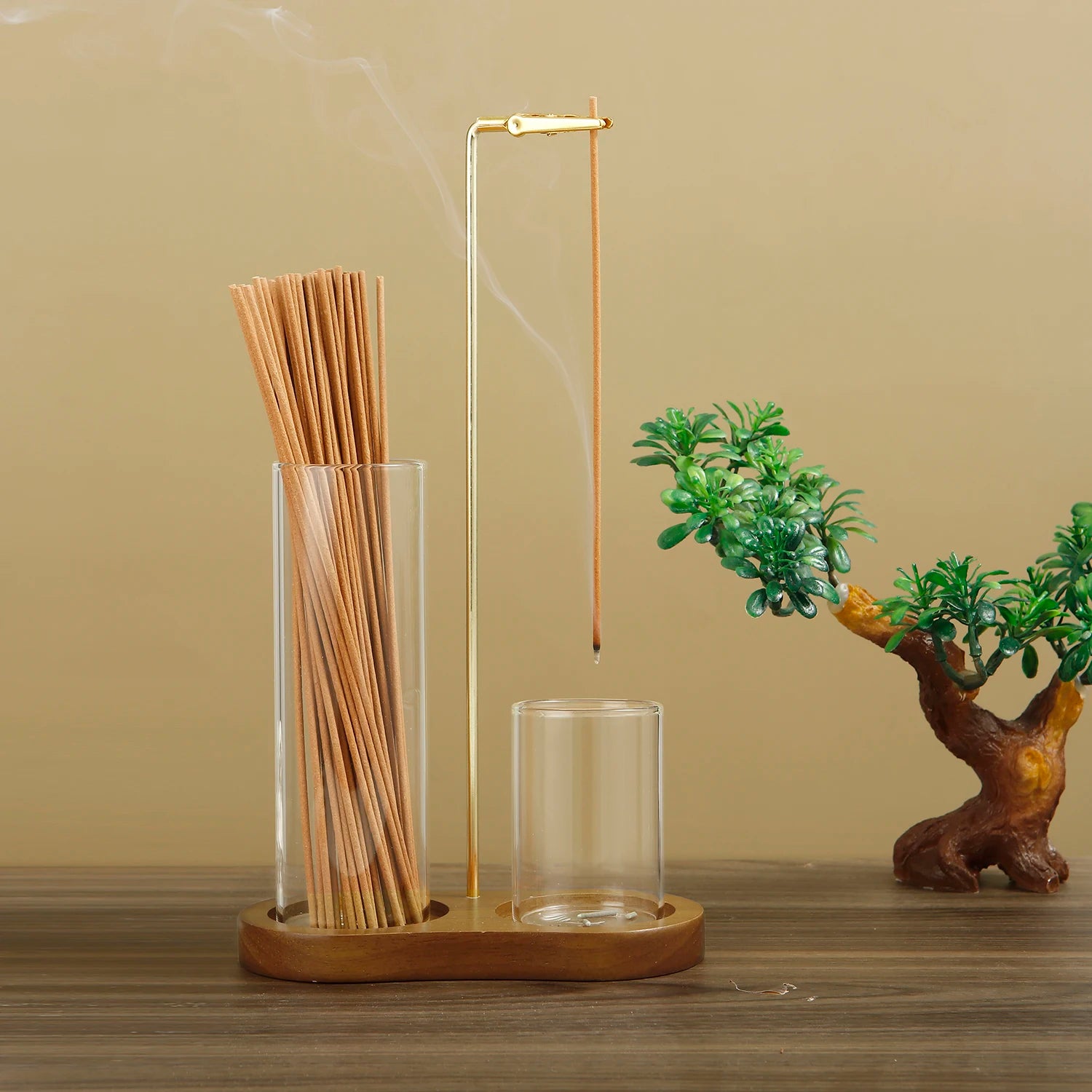 2-in-1 Incense Holder with Removable Glass Ash Catcher