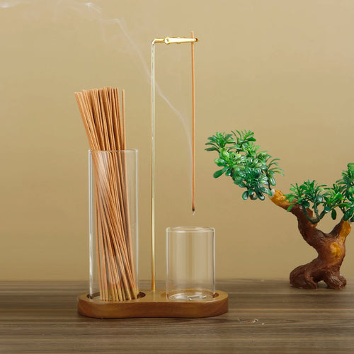 2-in-1 Incense Holder with Removable Glass Ash Catcher