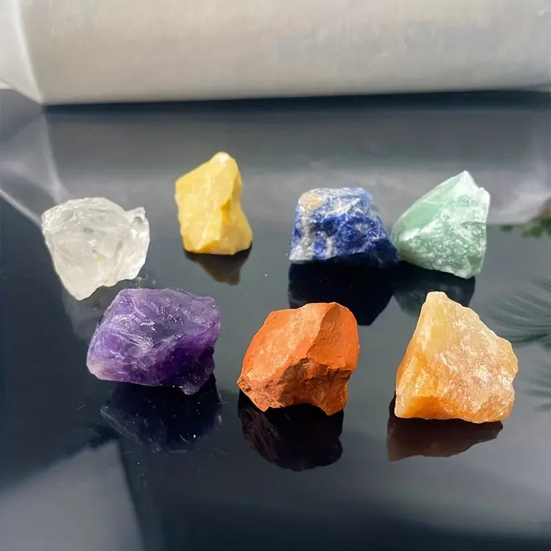 7pcs Natural Chakra Crystal Rough Stone Set