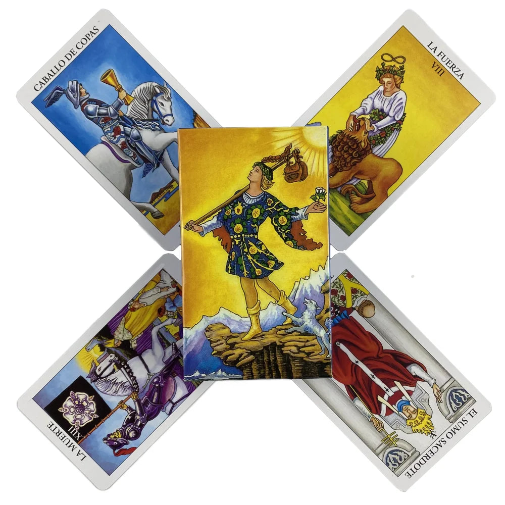Tarot Deck in English with Meanings on Cards