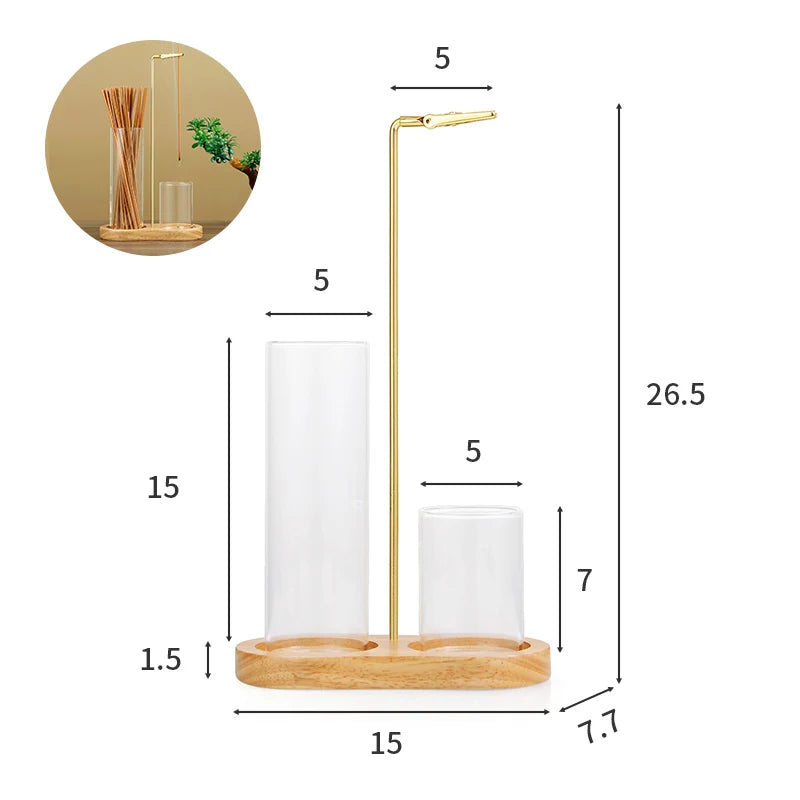 2-in-1 Incense Holder with Removable Glass Ash Catcher