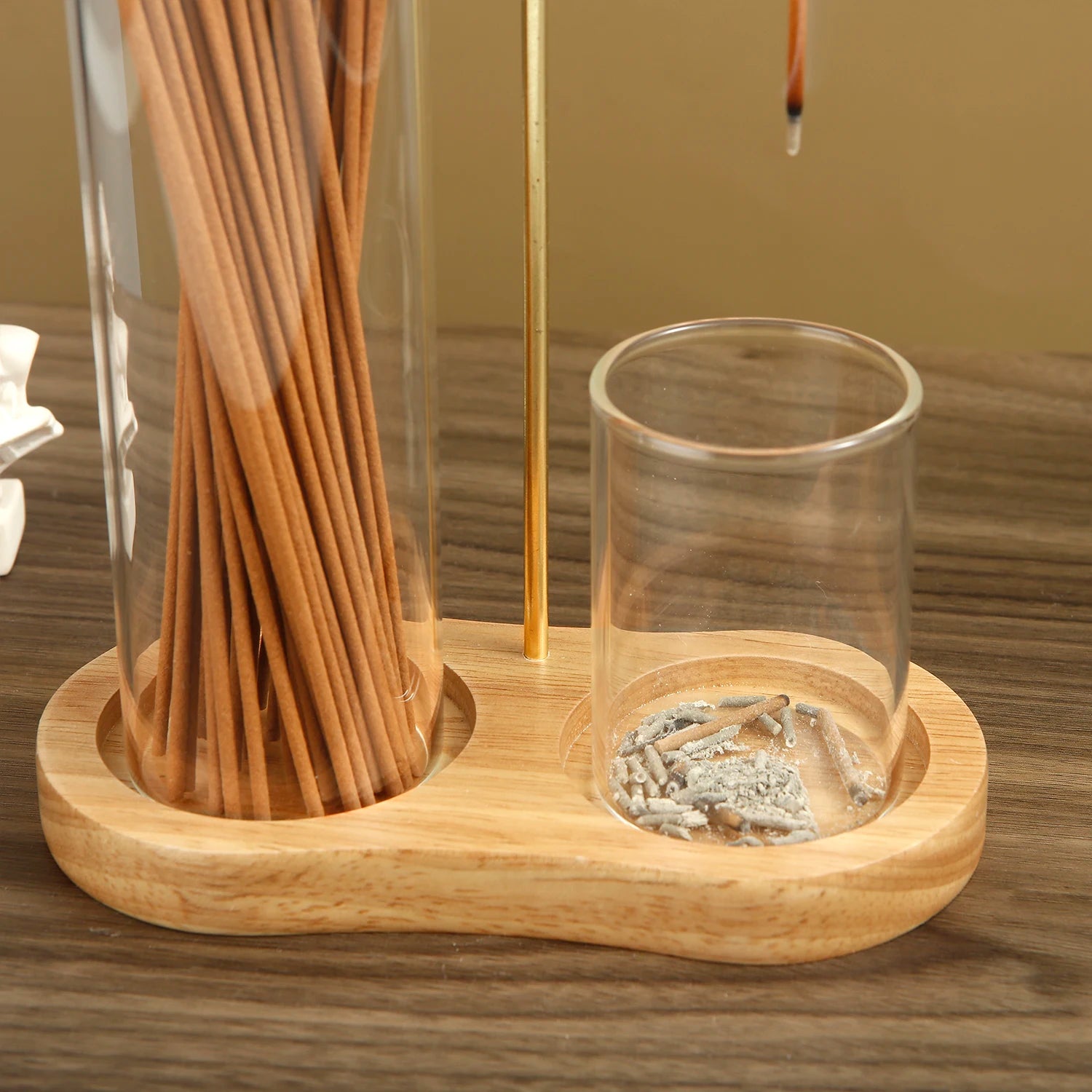 2-in-1 Incense Holder with Removable Glass Ash Catcher