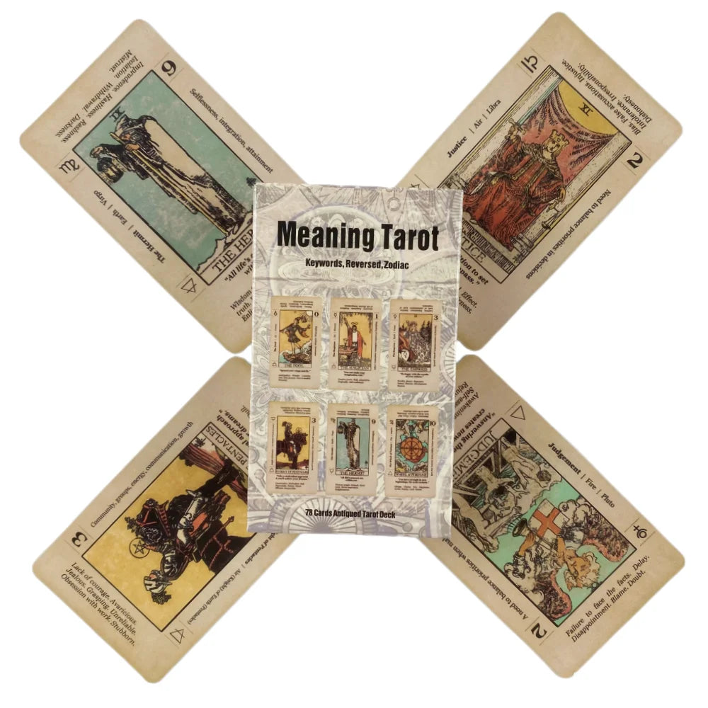 Tarot Deck in English with Meanings on Cards