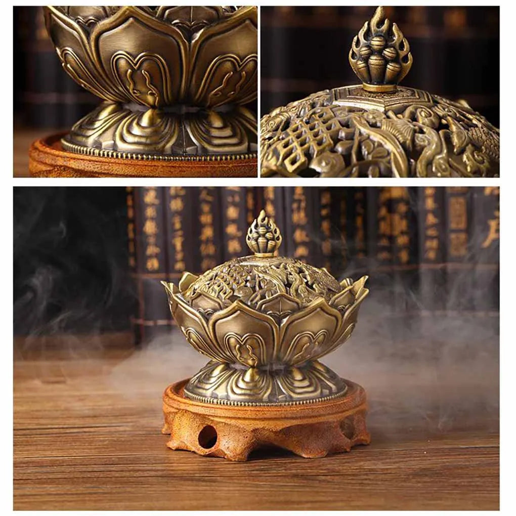 Chinese Buddha Flower Incense Burner