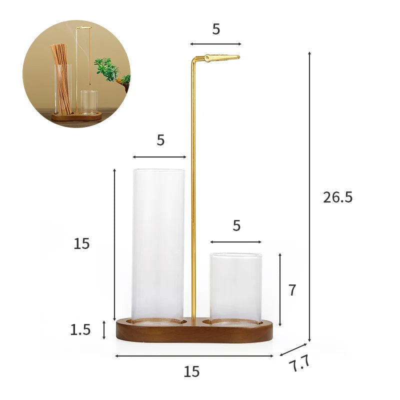 2-in-1 Incense Holder with Removable Glass Ash Catcher