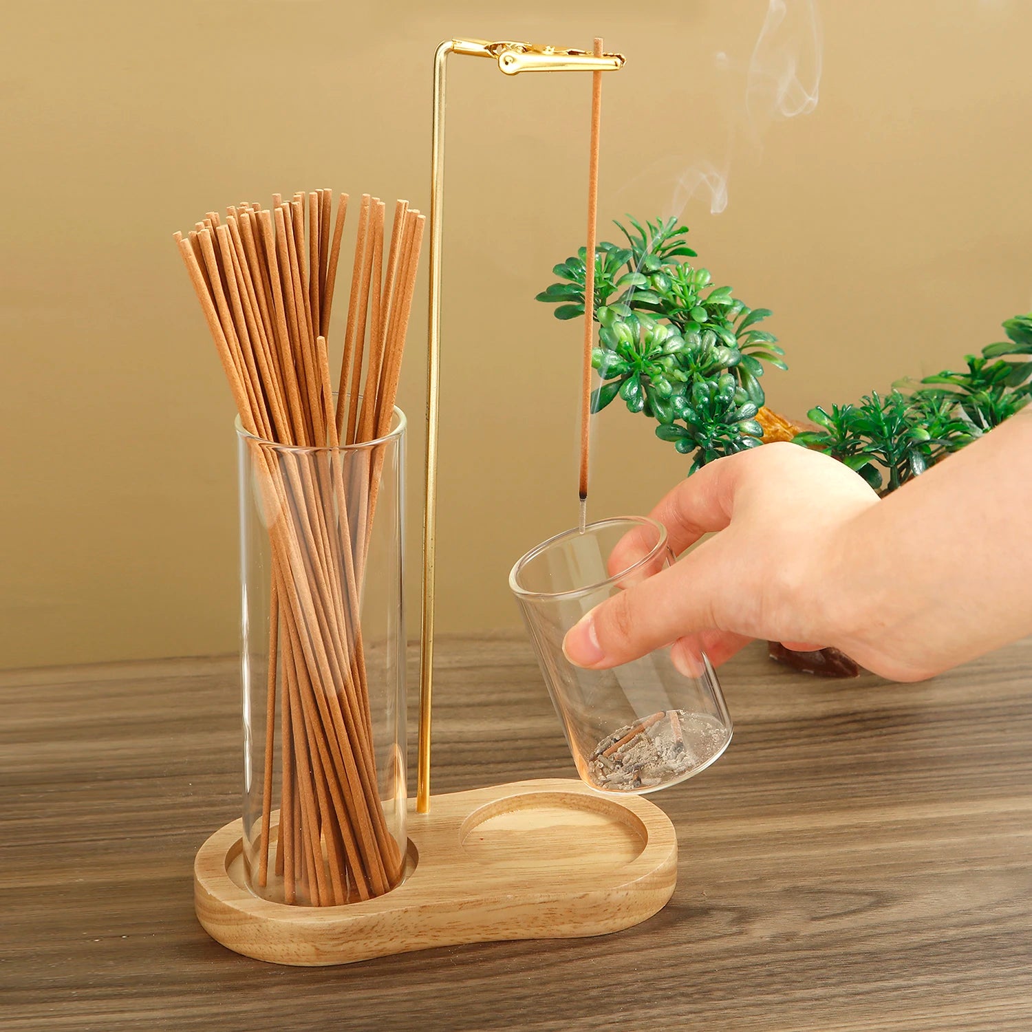 2-in-1 Incense Holder with Removable Glass Ash Catcher
