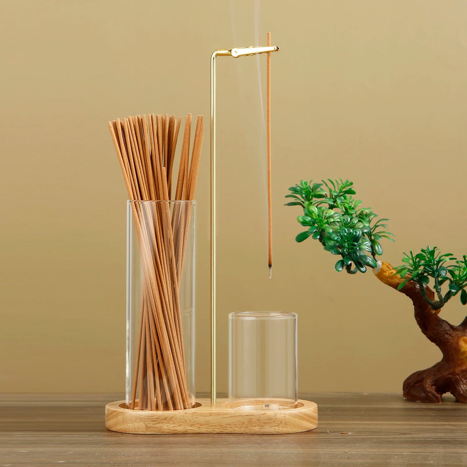 2-in-1 Incense Holder with Removable Glass Ash Catcher