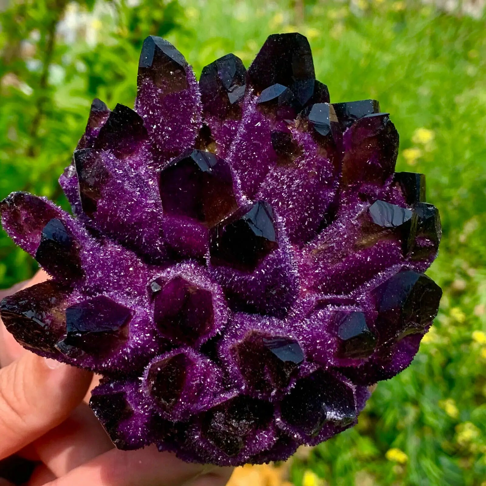 Violet Phantom Quartz Crystal Cluster