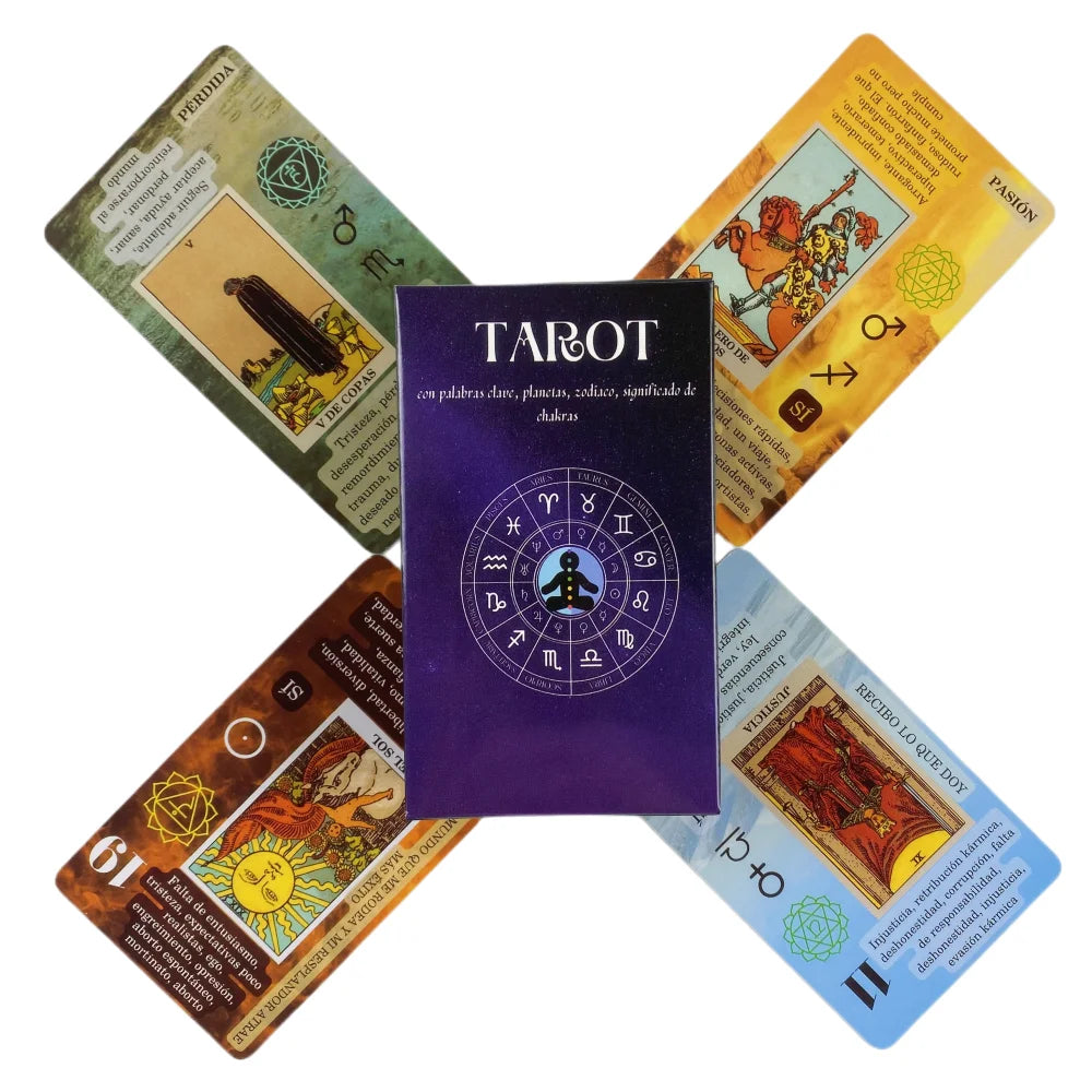 Tarot Deck in English with Meanings on Cards