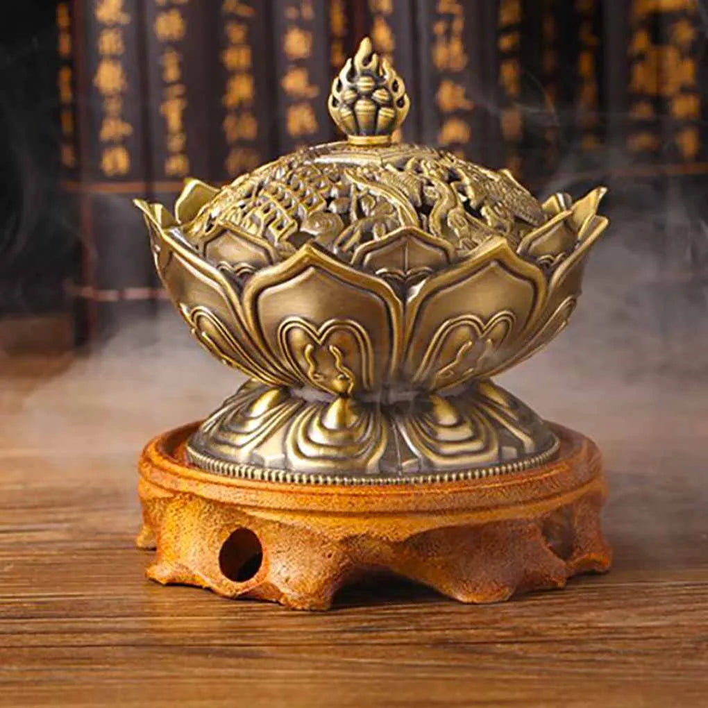 Chinese Buddha Flower Incense Burner