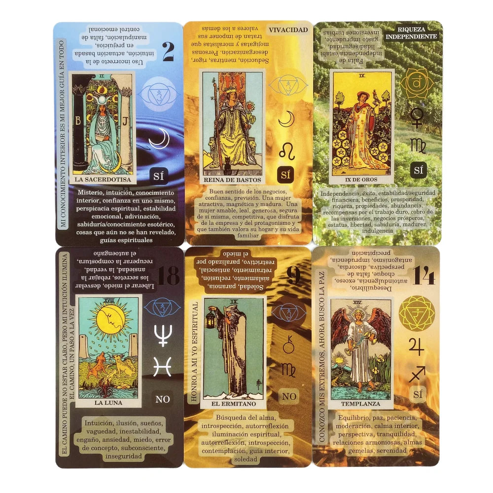 Tarot Deck in English with Meanings on Cards