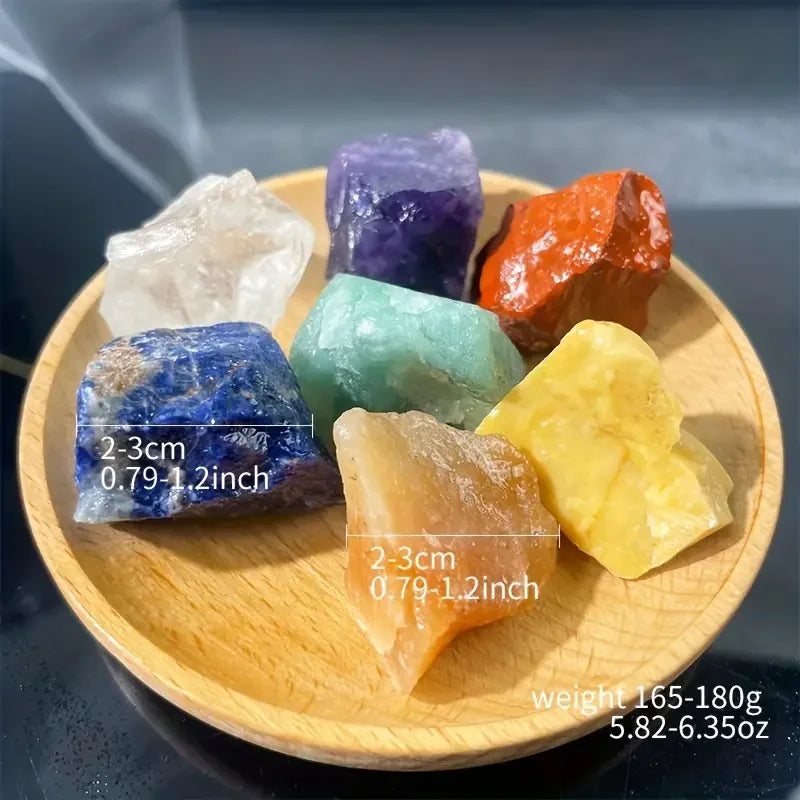 7pcs Natural Chakra Crystal Rough Stone Set