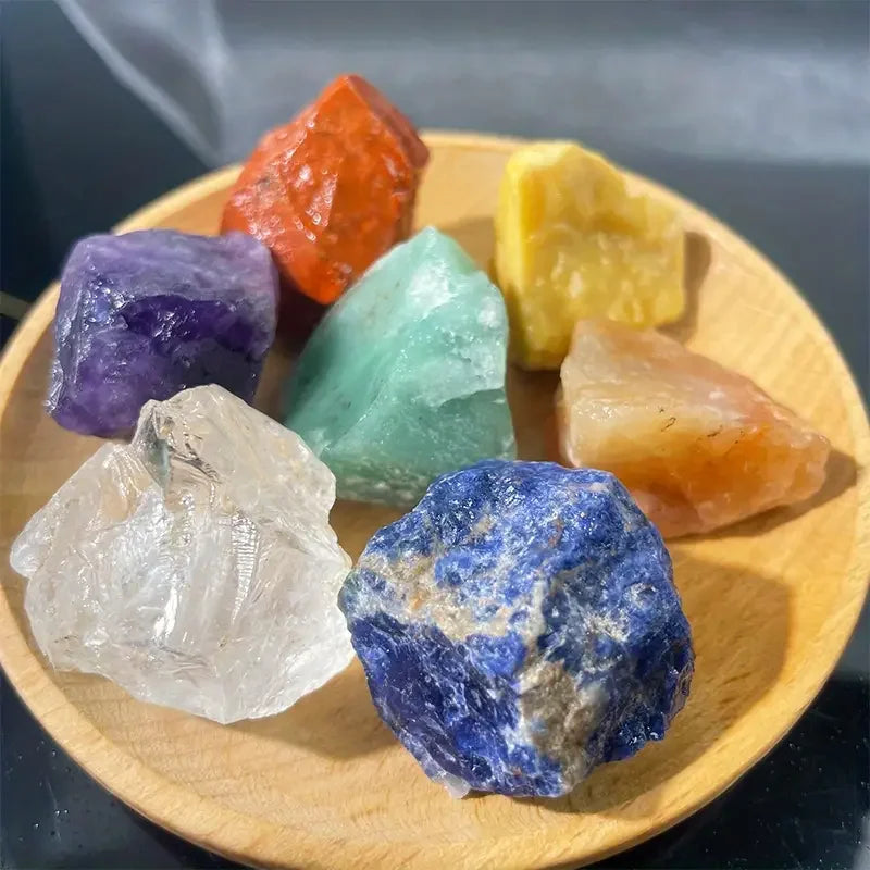 7pcs Natural Chakra Crystal Rough Stone Set