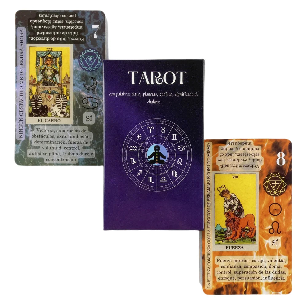 Tarot Deck in English with Meanings on Cards